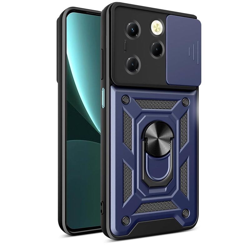 GENERICO - Funda Slider Compatible Infinix Hot 40 Pro Y Tecno Spark 20 Pro Azul