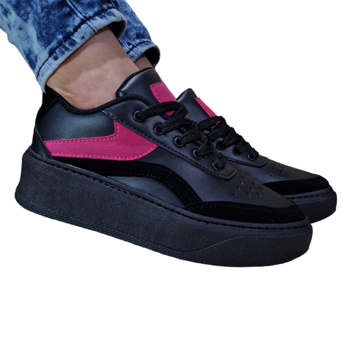 EVEGONZ - Zapato Casual Negro Mujer Calzado Cómodo Urban Moda