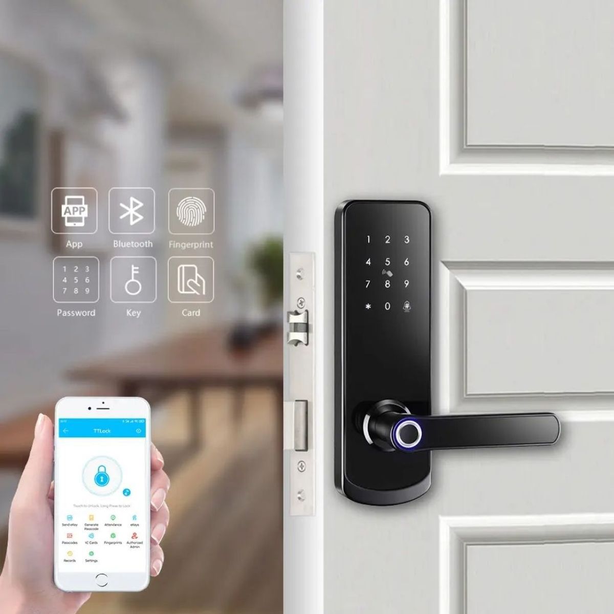 GENERICO - Cerradura Inteligente T1 Smart Wifi TT Lock Con Huella Digital