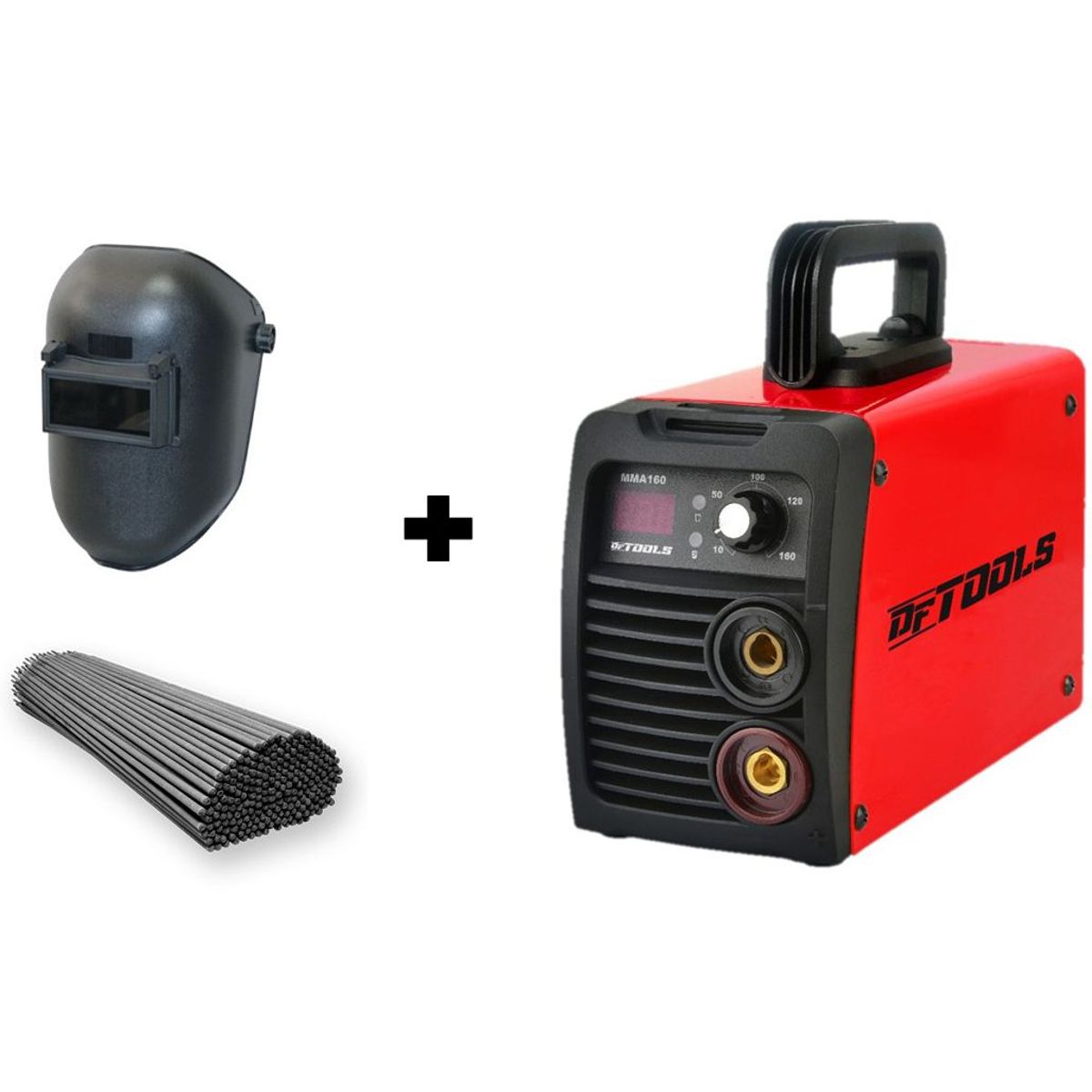GENERICO - Soldador 200 Amp 110/220v Dftools + Careta Soldar + Soldadura