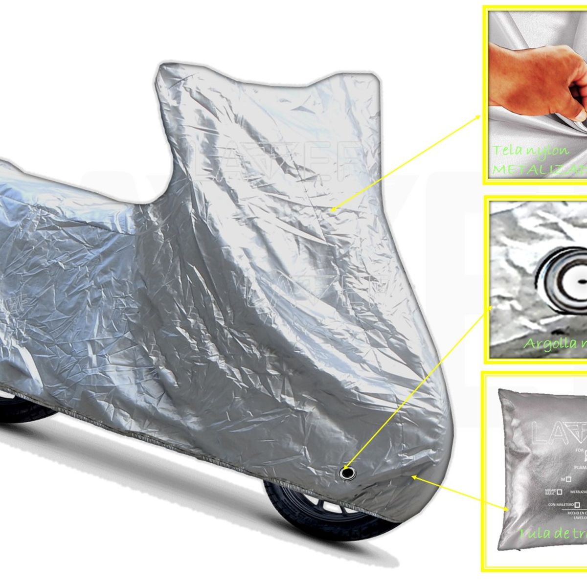 LAVEF - Carpa 90% impermeable Moto Con Argolla Metalica Talla L