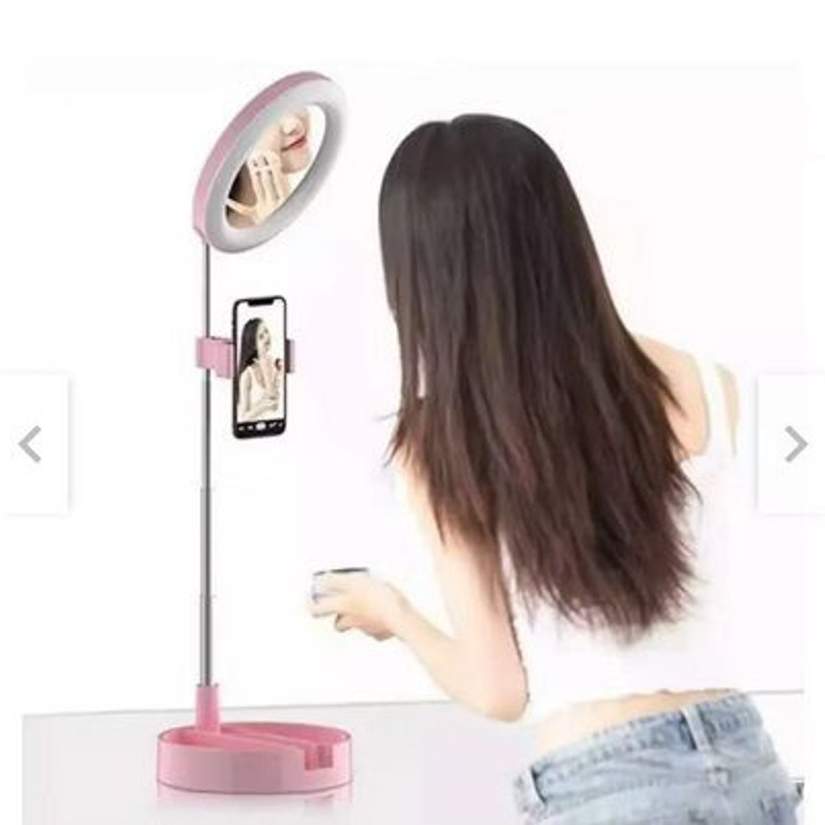 GENERICO - ARO DE LUZ TAMAÑO 16CM CON ESPEJO Y SOPORTE DE CELULAR