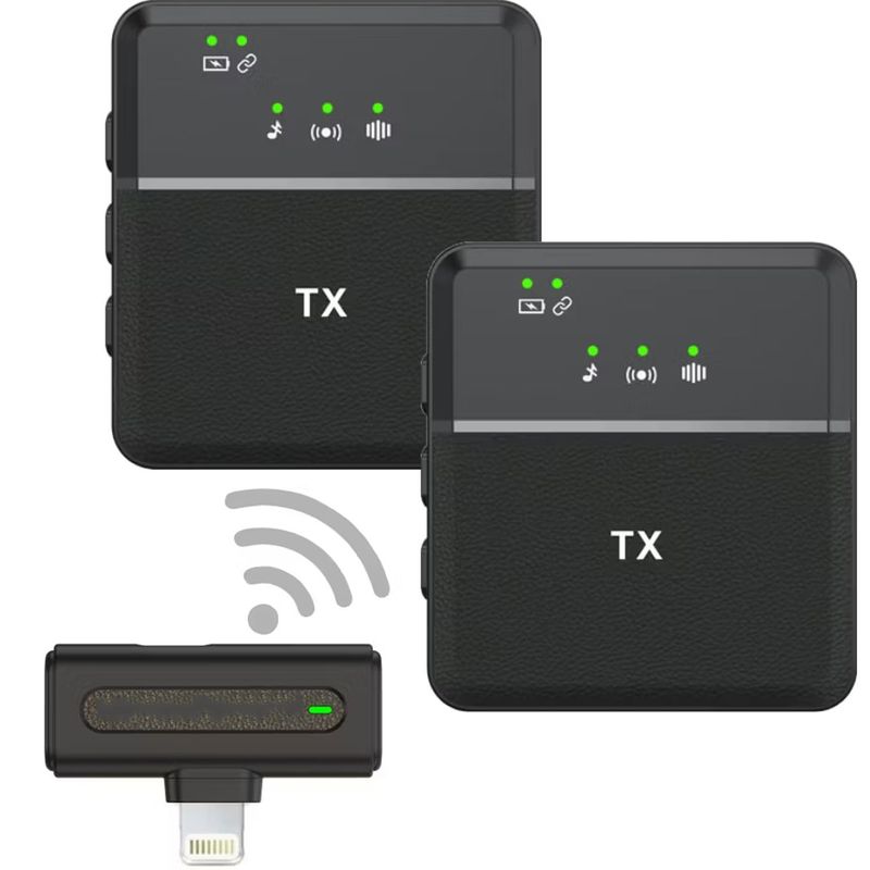ONE PIXEL - Microfono Dual Inalambrico Solapa Profesional Lightning Sx8