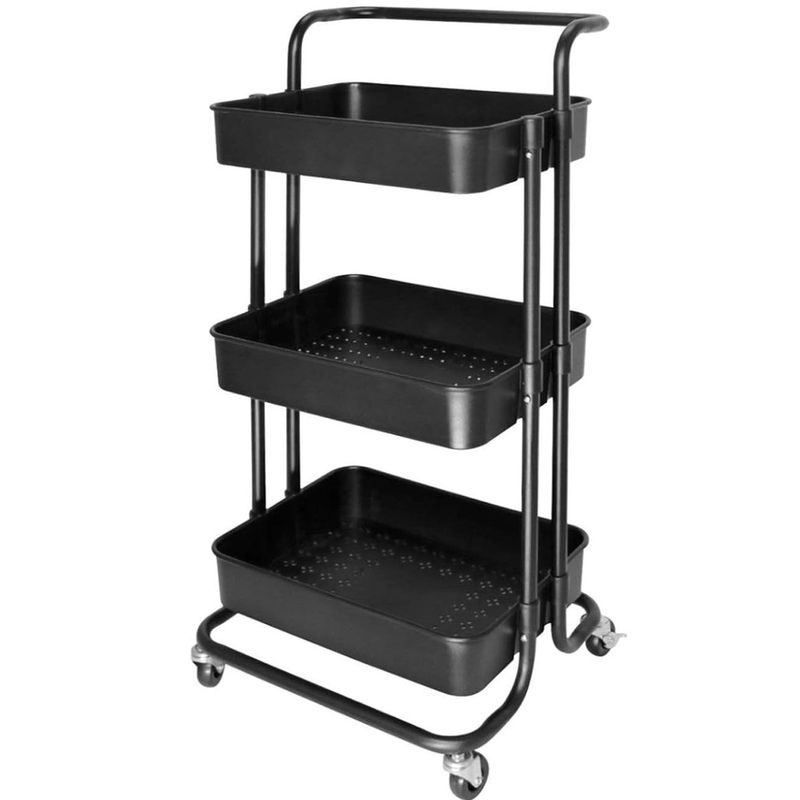 ONE PIXEL - Carrito Organizador De 3 Estanterías Multiusos Con Ruedas