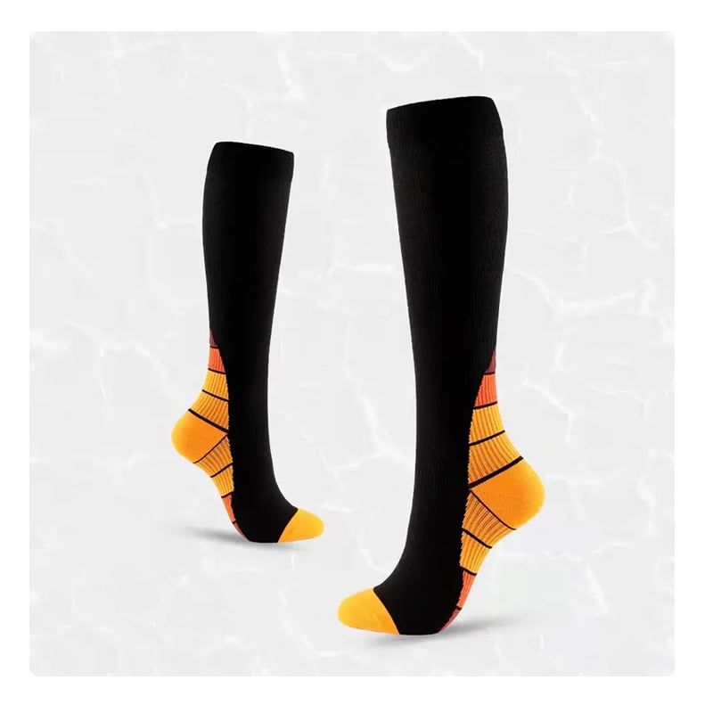 GENERICO - Medias de compresión deportivas Unisex - Negro Naranja L-XL