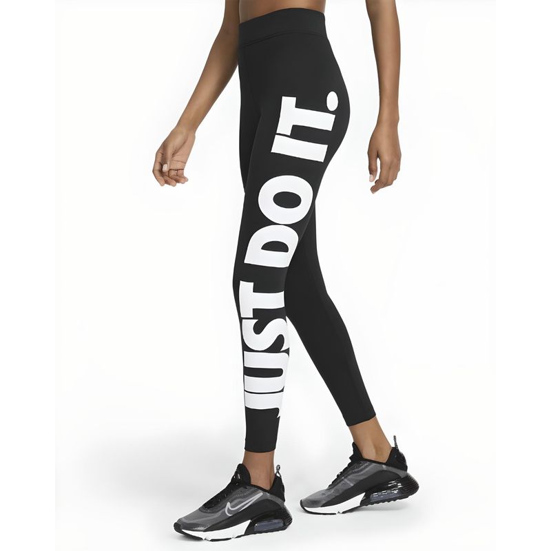NIKE - LICRA NIKE MUJER SPORTSWEAR ESSENTIAL NEGRO BLANCO_.