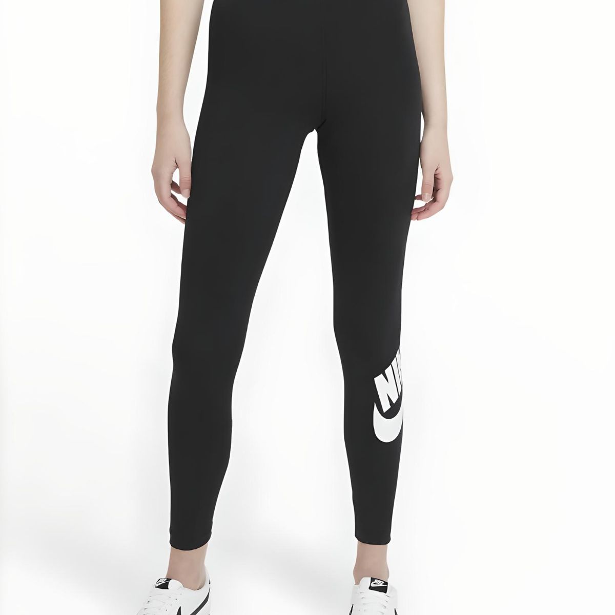 NIKE - LICRA NIKE MUJER SPORTSWEAR ESSENTIAL NEGRO BLANCO