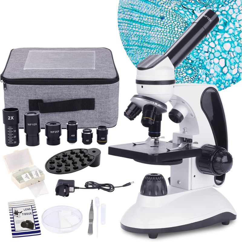 GENERICO - Microscopio monocular para adultos estudiantes, aumento de 40X-2000X