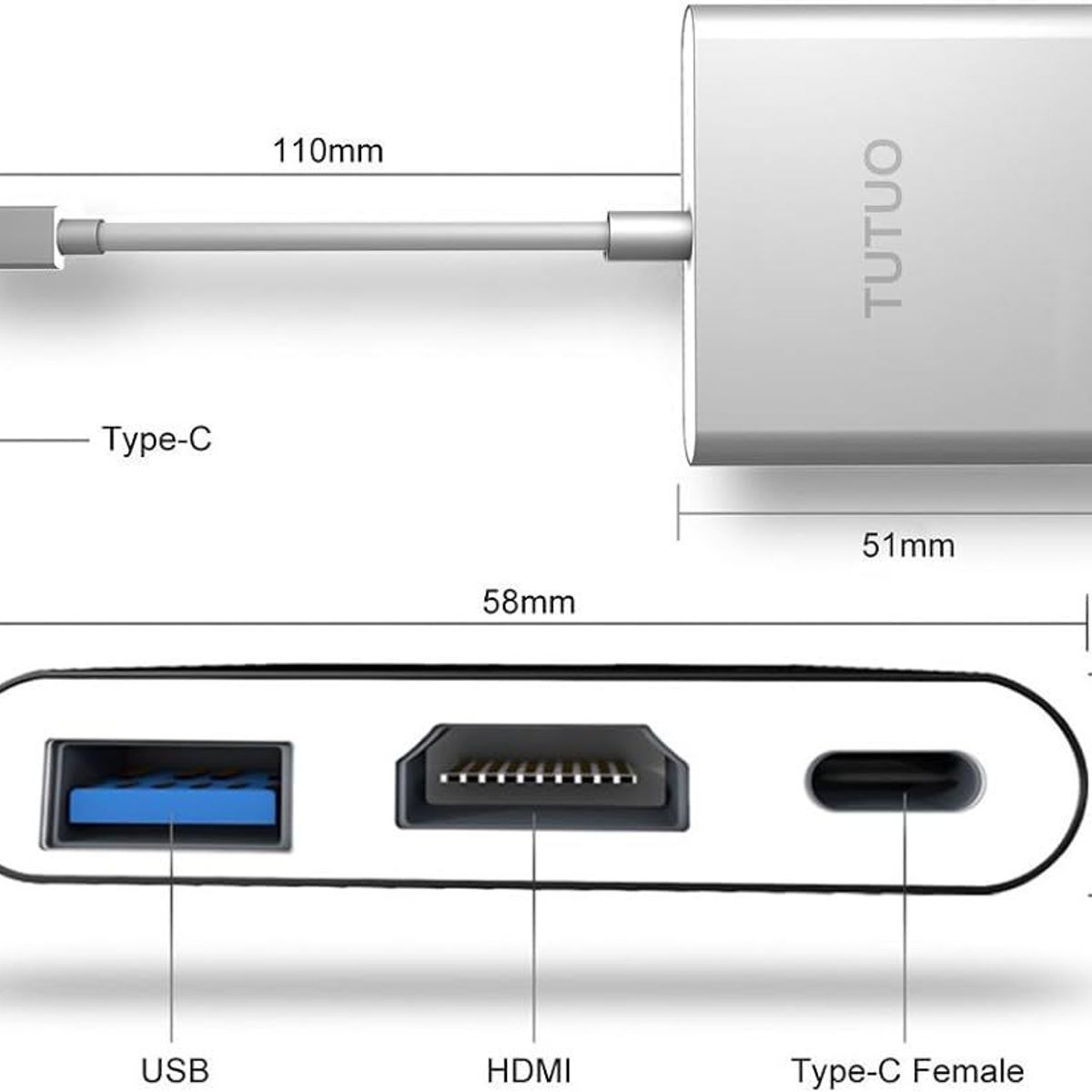 OEM - Convertidor Tipo C A Hdmi, Usb 3.0 Para Nintendo Switch