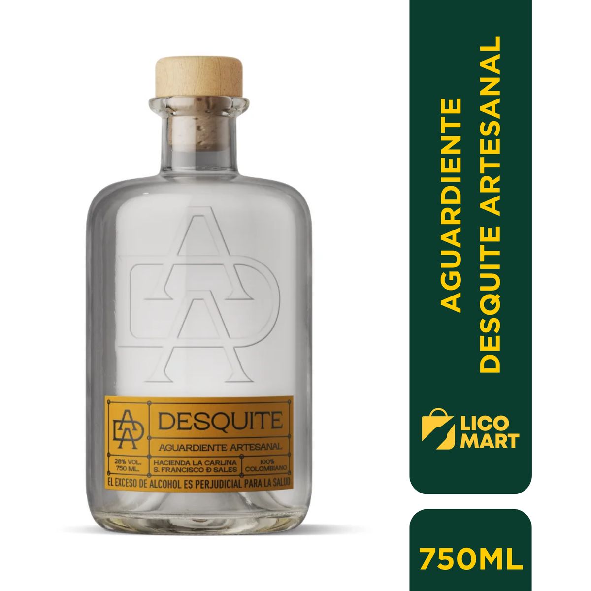 GENERICO - AGUARDIENTE ARTESANAL EL DESQUITE 750 ML