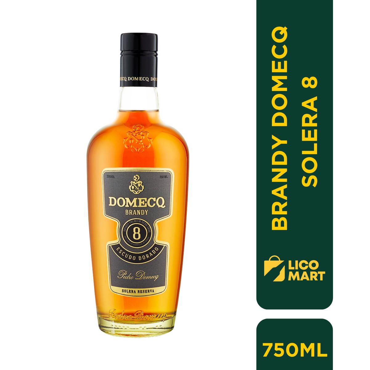 GENERICO - BRANDY DOMECQ  SOLERA 8 ESCUDO DORADO 750 ML
