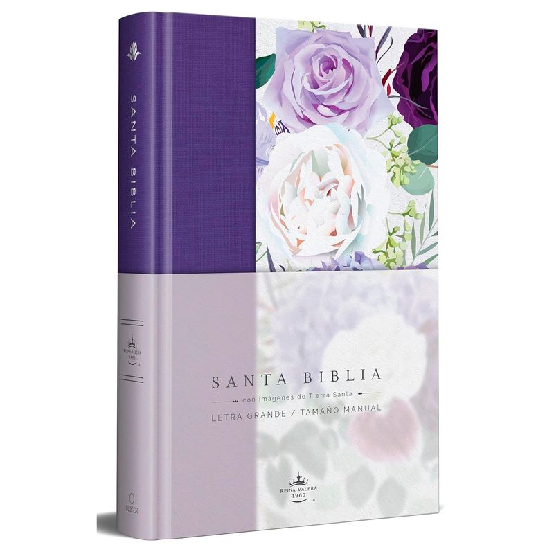 GENERICO - Santa Biblia. Rvr 1960. Letra Grande. (T.D) Morado Y Flores