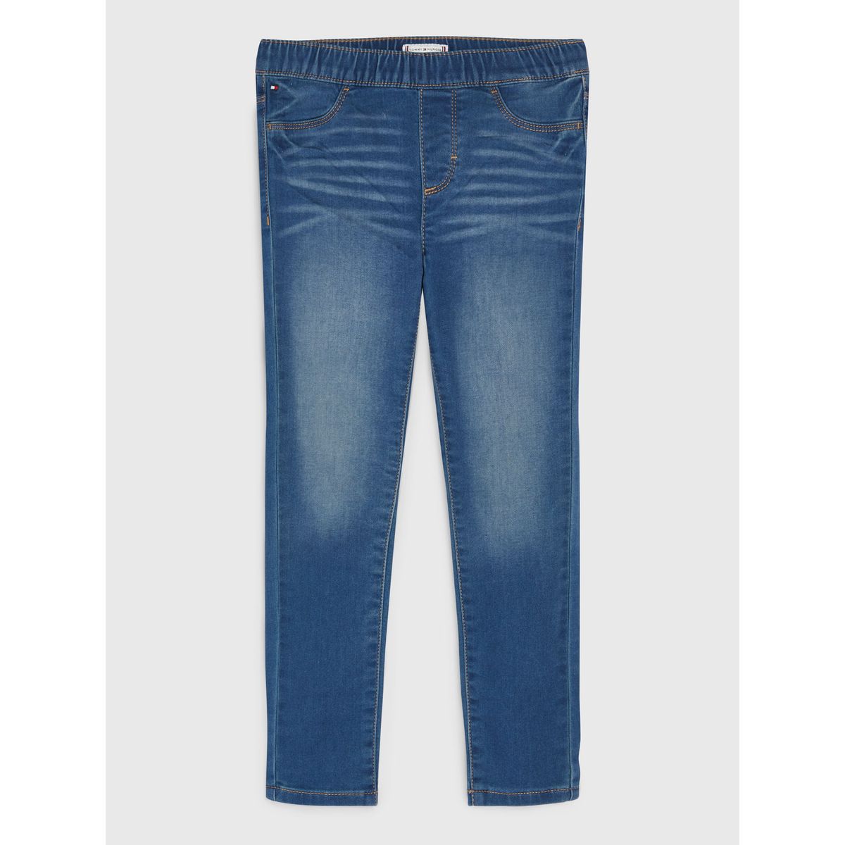 TOMMY HILFIGER - Leggings De Niño Adaptive Estilo Vaquero Beige Tommy Hilfiger