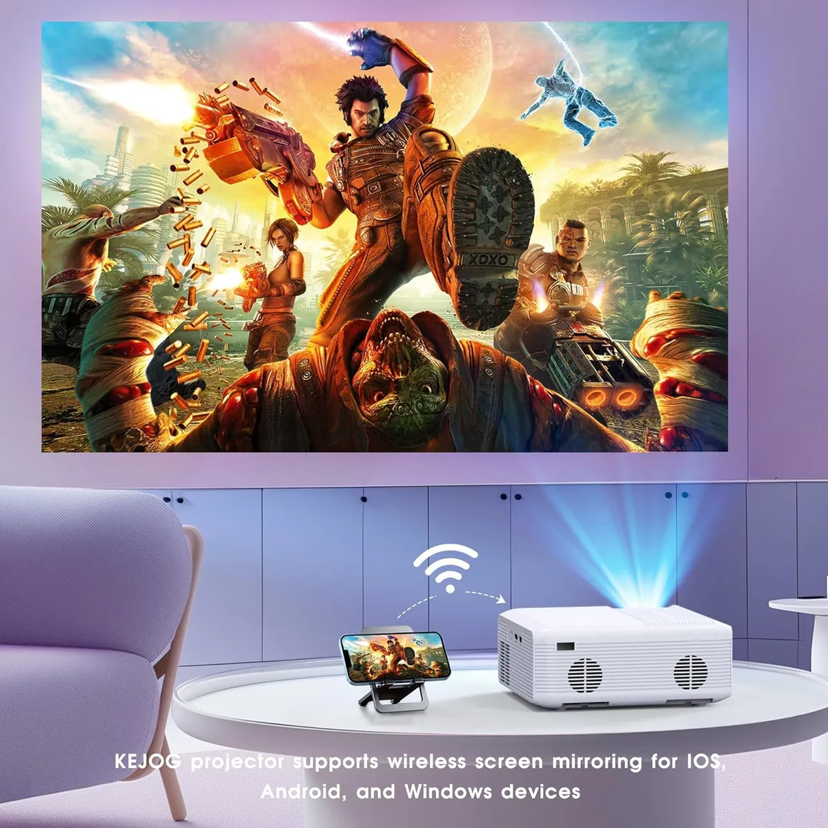 AMERICAN GENERICS - TMY Proyector Native 1080P con WiFi 5G y Bluetooth 5.1
