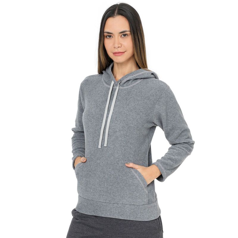 SANTANA - Hoodie Térmico Mujer Quebec Santana Gris Medio