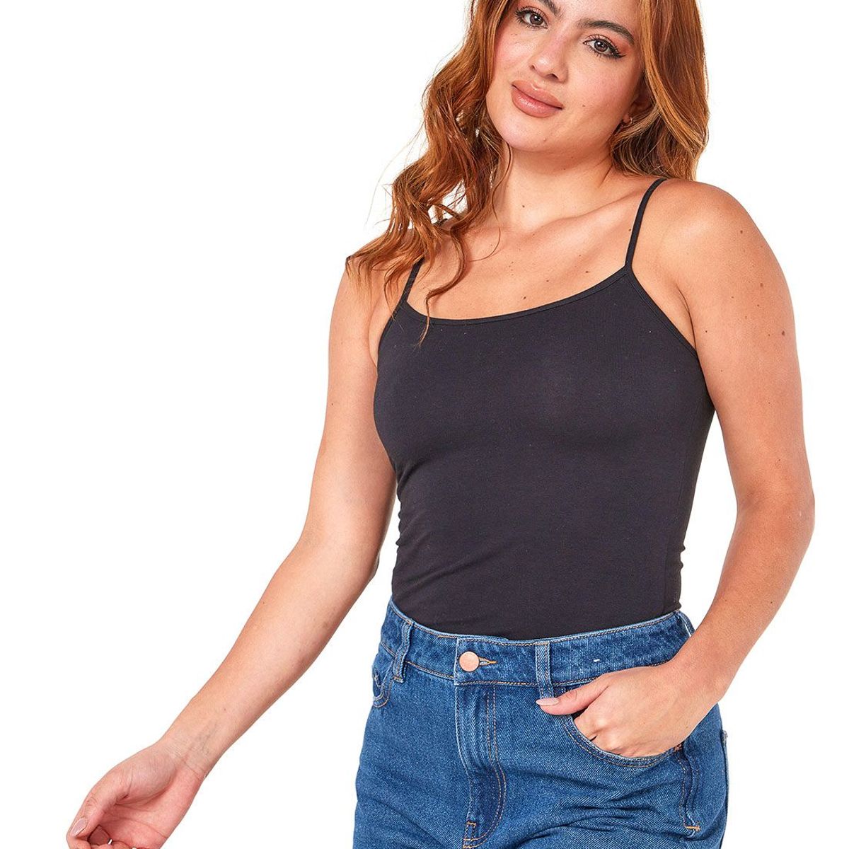 SANTANA - Camiseta Esqueleto Mujer Tiras Negro