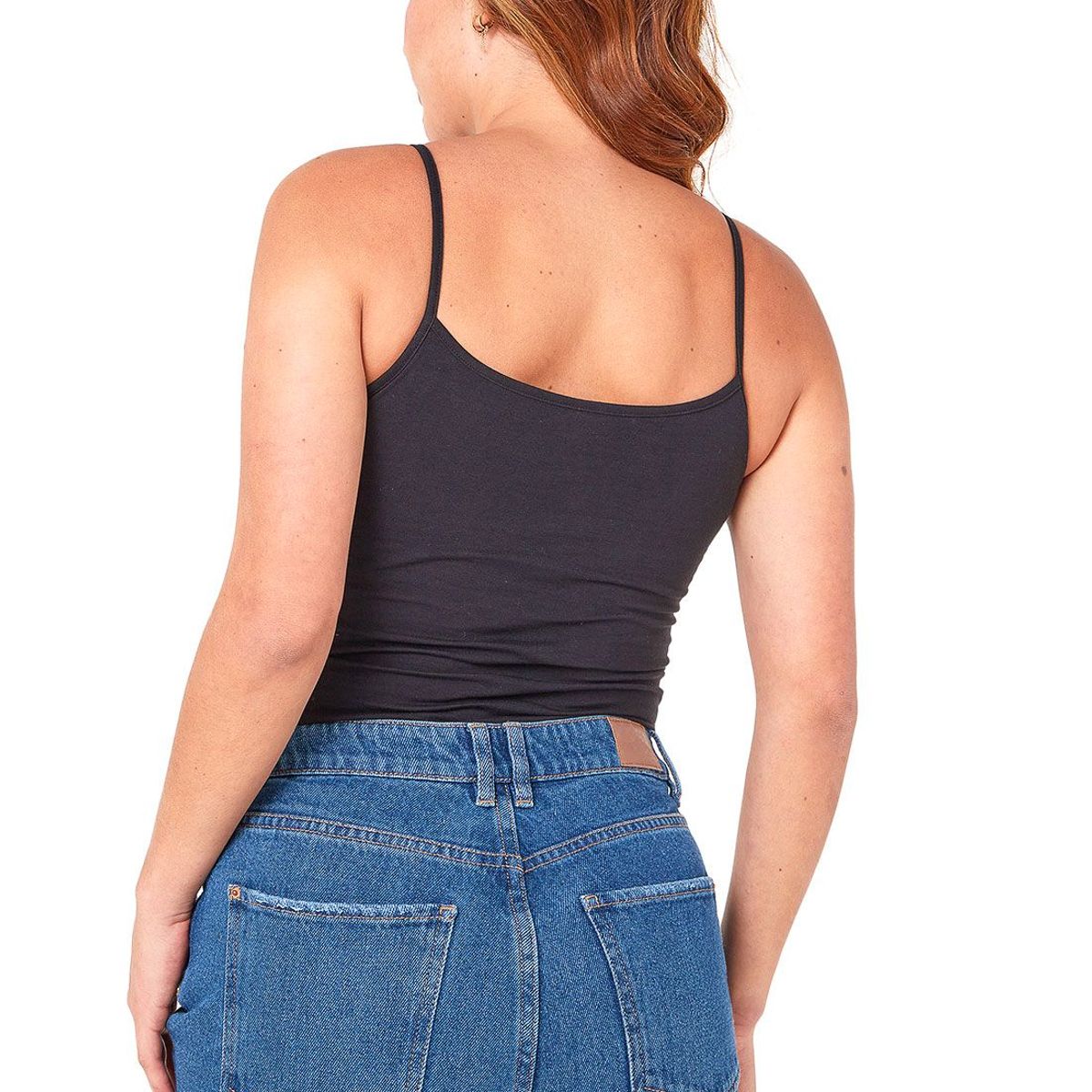 SANTANA - Camiseta Esqueleto Mujer Tiras Negro