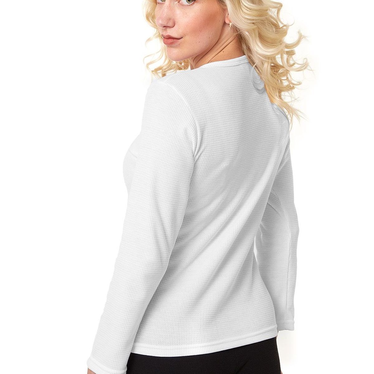 SANTANA - Camiseta Mujer Henley Santana Blanco