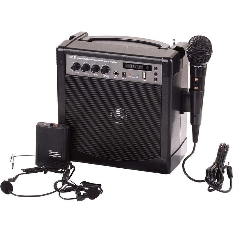 PYLE - Sistema de bocina PA con micrófono PYLE-PRO PWMA220BM
