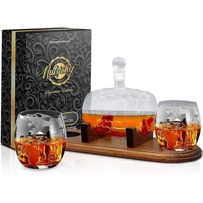 NUTRICHEF - Juego de jarras y vaso de whisky de 25 oz NutriChef