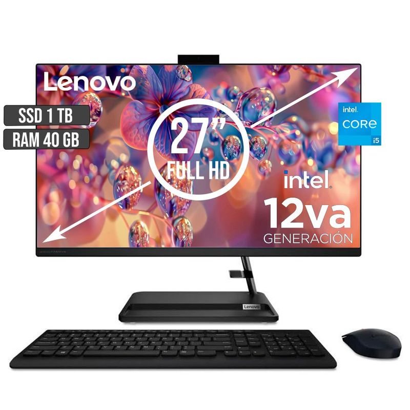 LENOVO - TODO EN UNO LENOVO INTEL CORE I5-12450H SSD 1TB RAM 40GB LED 27 FHD