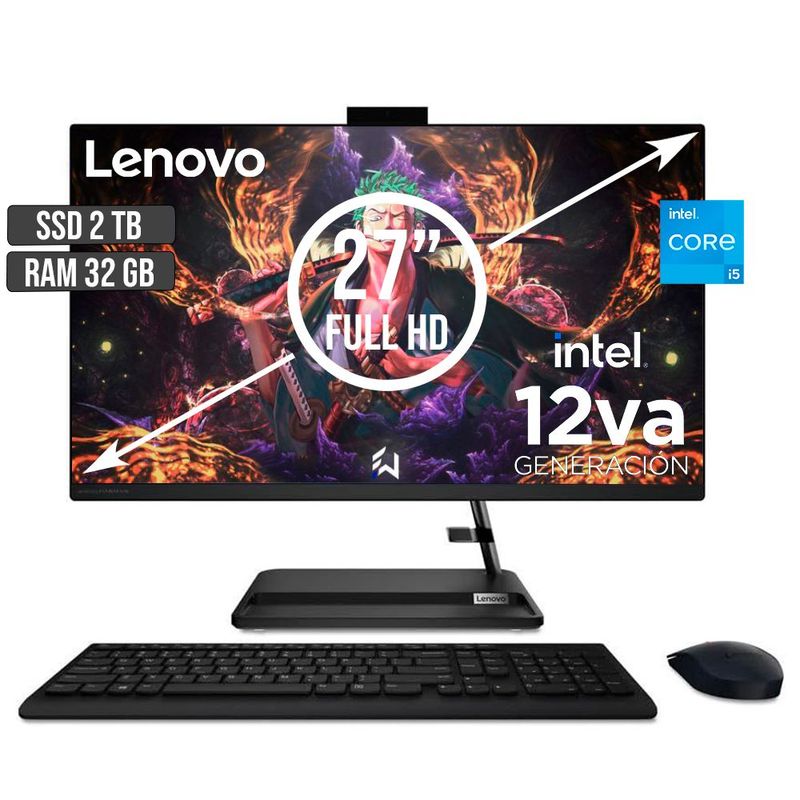 LENOVO - TODO EN UNO LENOVO INTEL CORE I5-12450H SSD 2TB RAM 32GB LED 27 FULL HD