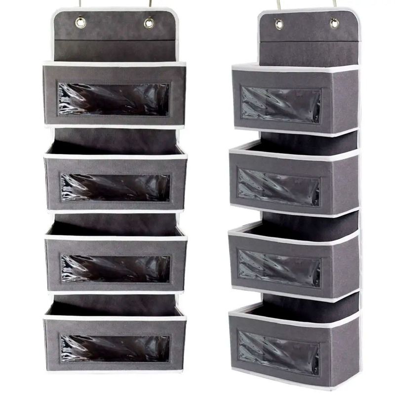GENERICO - ORGANIZADOR COLGANTE CLOSET ARMARIO PUERTA X2 GRIS