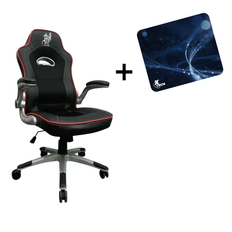 GENERICO - SILLA GAMER BRAZOS ABATIBLES ALCOLCHONABLE ERGONOMICA ROJA + pad mouse