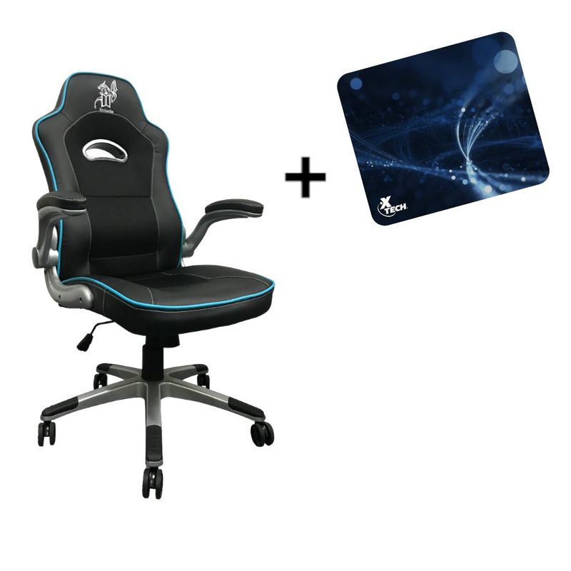 GENERICO - SILLA GAMER CUERINA BRAZOS ABATIBLES MIKURA AZUL