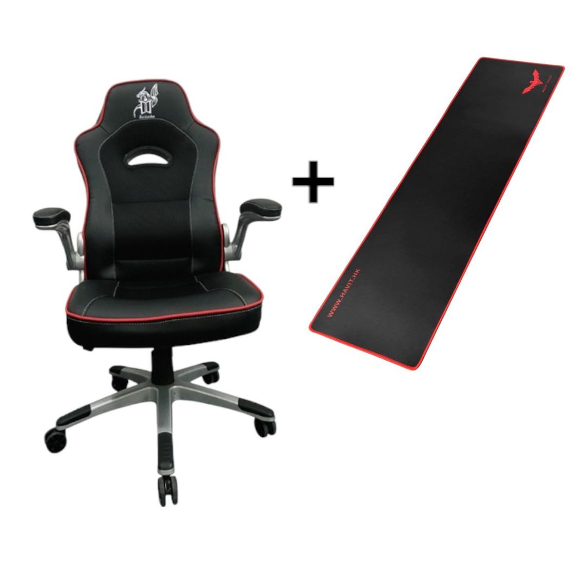 GENERICO - SILLA GAMER BRAZOS ABATIBLES ALCOLCHONABLE ERGONOMICA ROJA + pad mouse