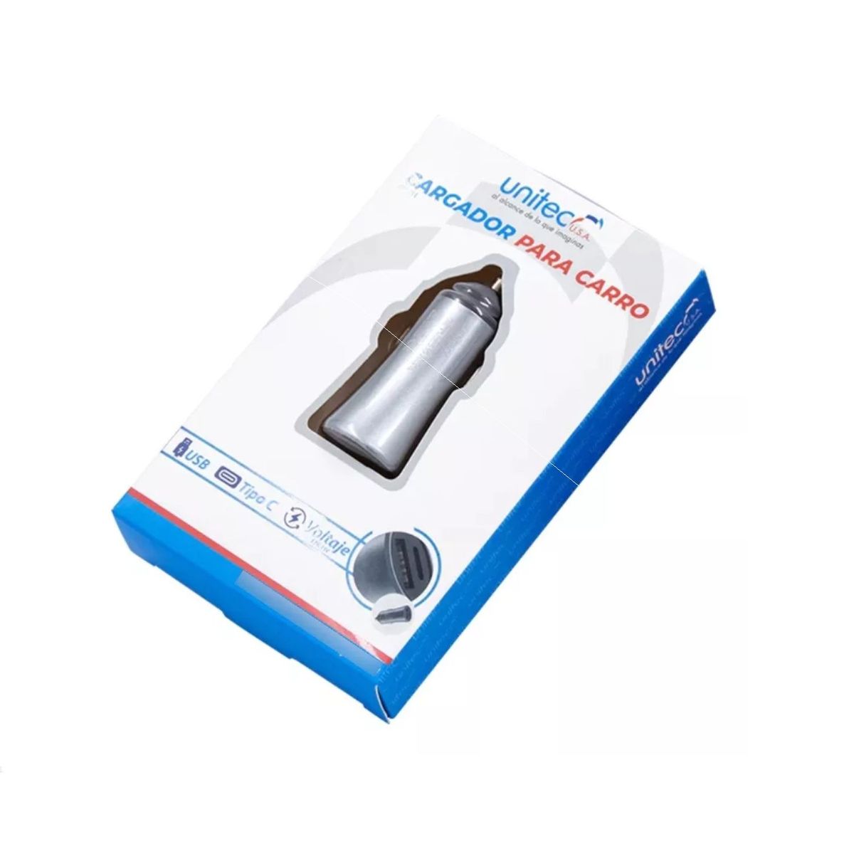 UNITEC - Cargador De Carro Automóvil 12v  24v Usb A Y Tipo C Unitec