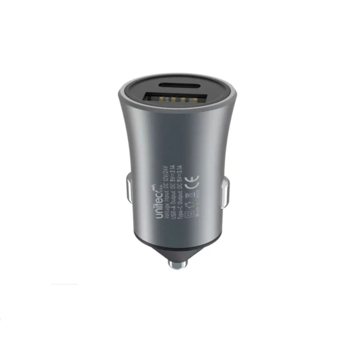 UNITEC - Cargador De Carro Automóvil 12v  24v Usb A Y Tipo C Unitec