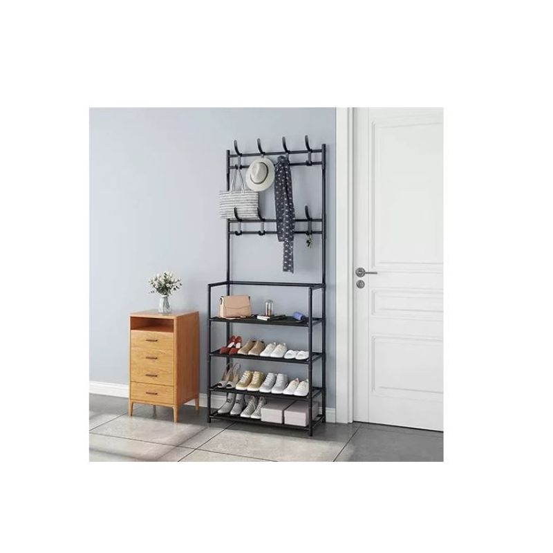 GENERICO - Organizador Multifuncional Zapatero Perchero 5 niveles colgador