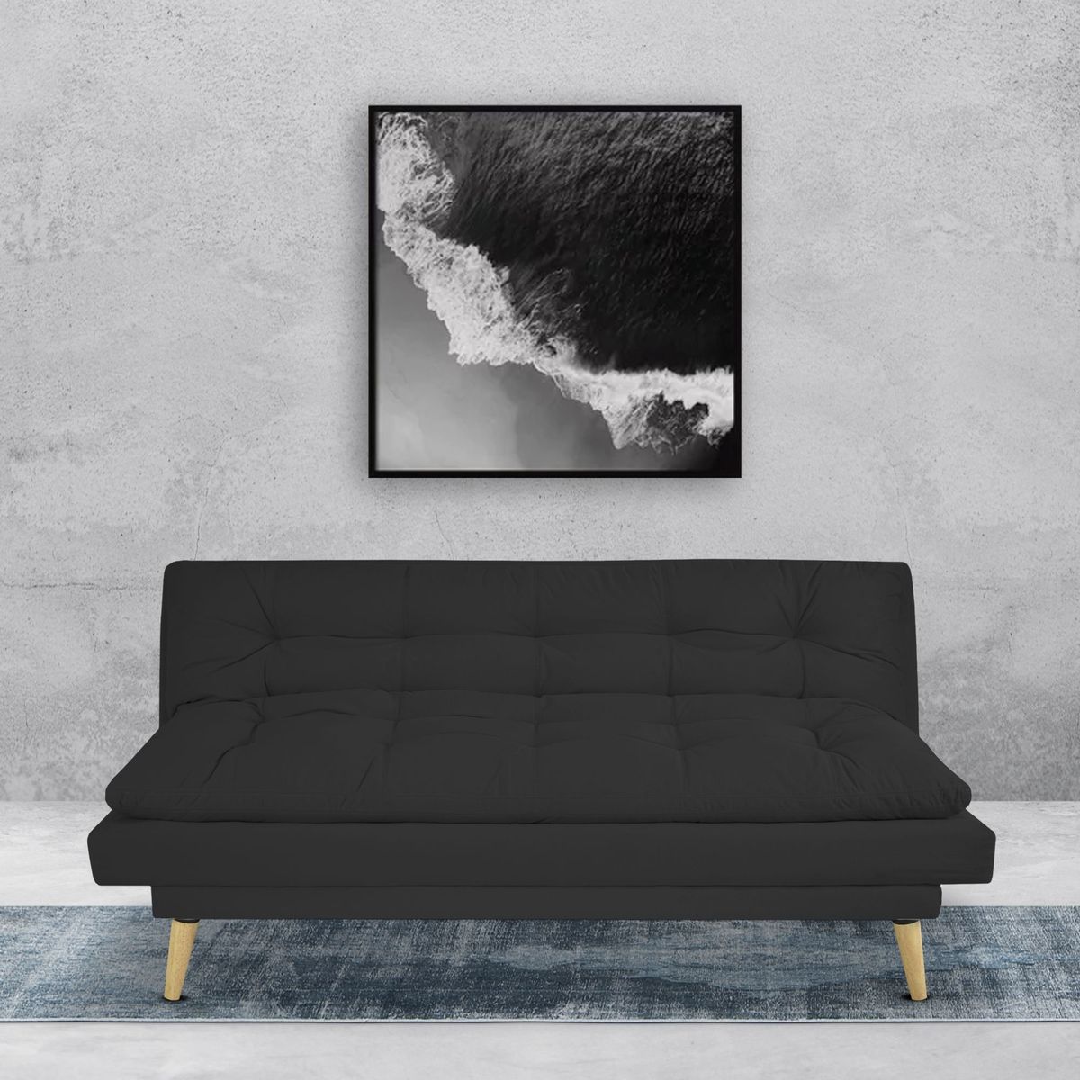 ELITE LIVING - SOFA CAMA NANTES MICROFIBRA GRIS OSCURO