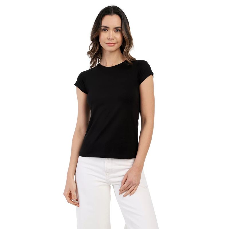 MANPOTSHERD - Camiseta Básica Dama Negro Womanpotsherd_.