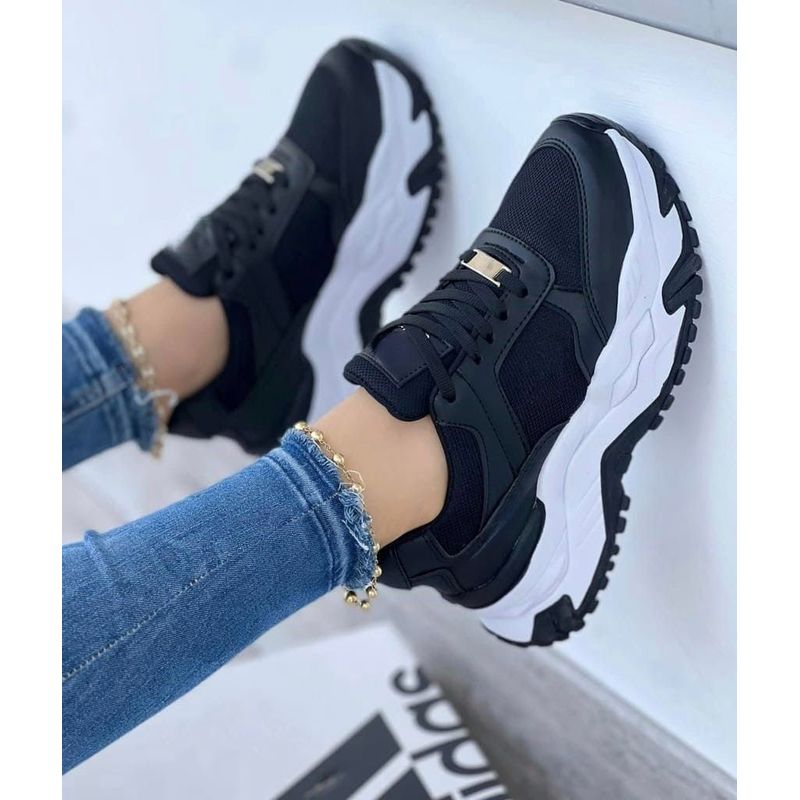 GENERICO - Tenis Negro Dama Zapatillas Zapatos Mujer Lindos Moda Casual