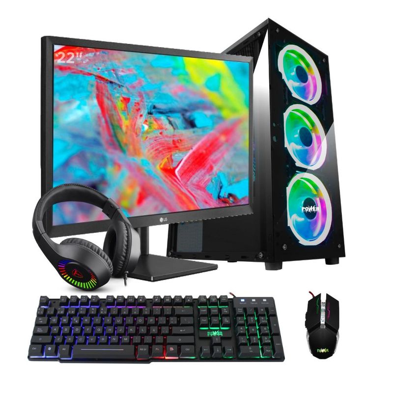 AMD - PC Gamer Rgb Ryzen 5 8600G + DDR5 16GB + SSD 512GB + Monitor LG 22'' IPS