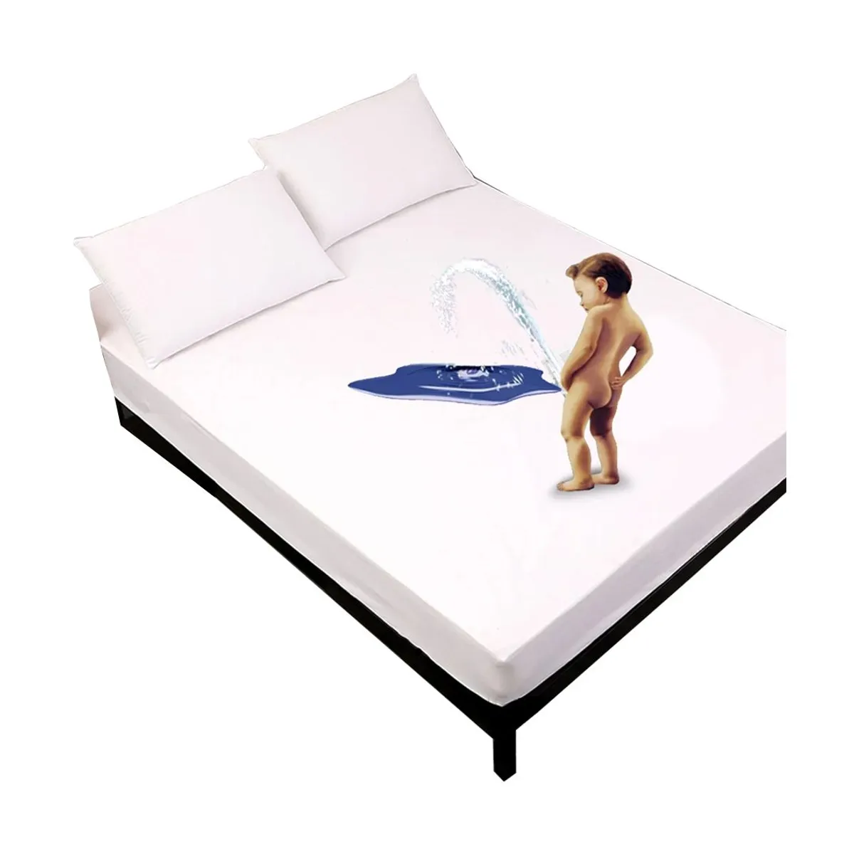 ELEGANT - Protector Colchón Impermeable Tela Antifluido Cama Queen 160