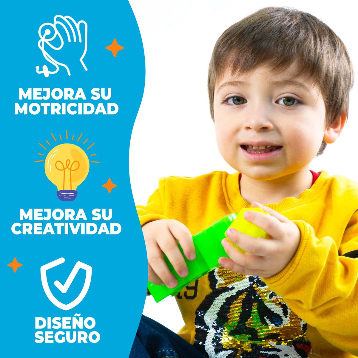 ENERGY PLUS - Silla Didáctica con 60 bloques Aprendizaje Creativo jugando