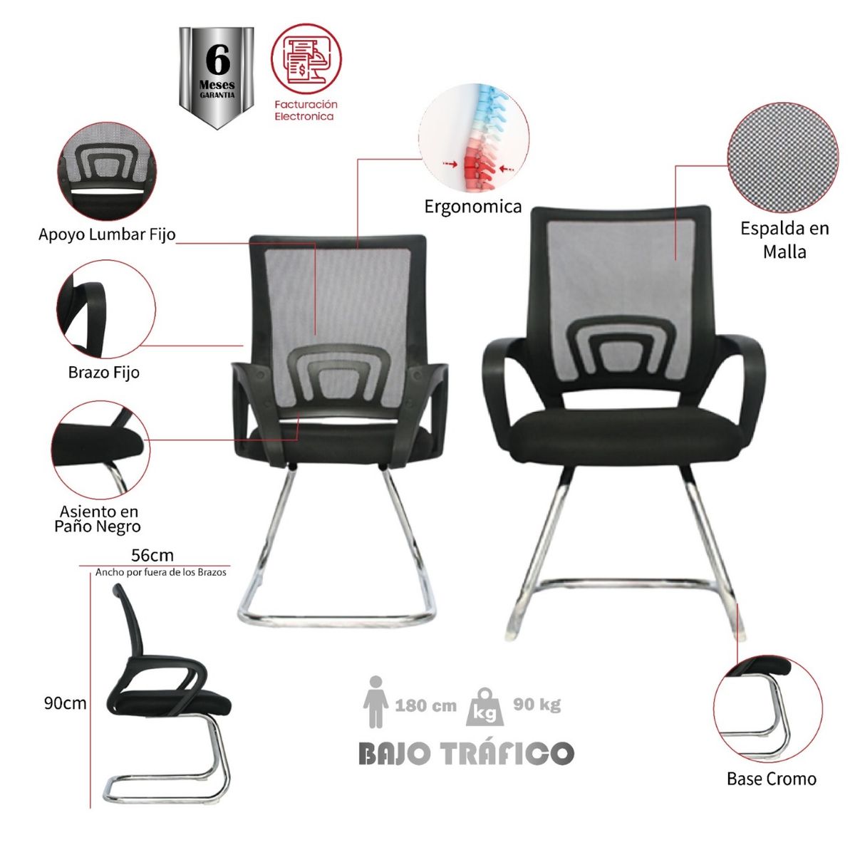 MUEBLESYA - Silla De Oficina Interlocutora Tibirita