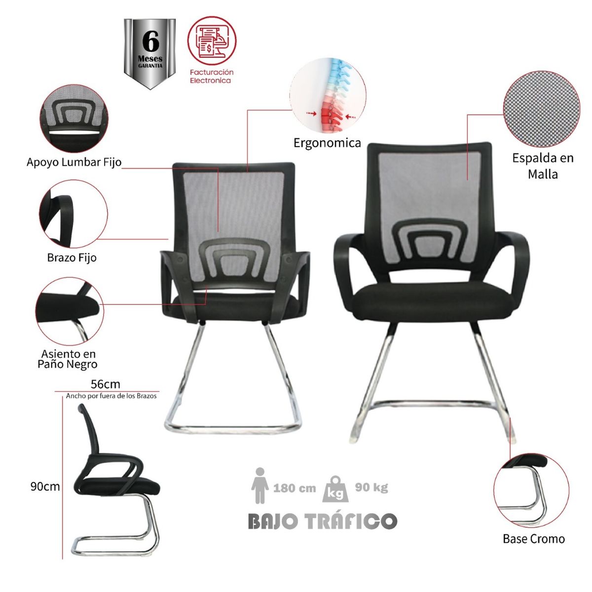 MUEBLESYA - Silla De Oficina Interlocutora Tibirita