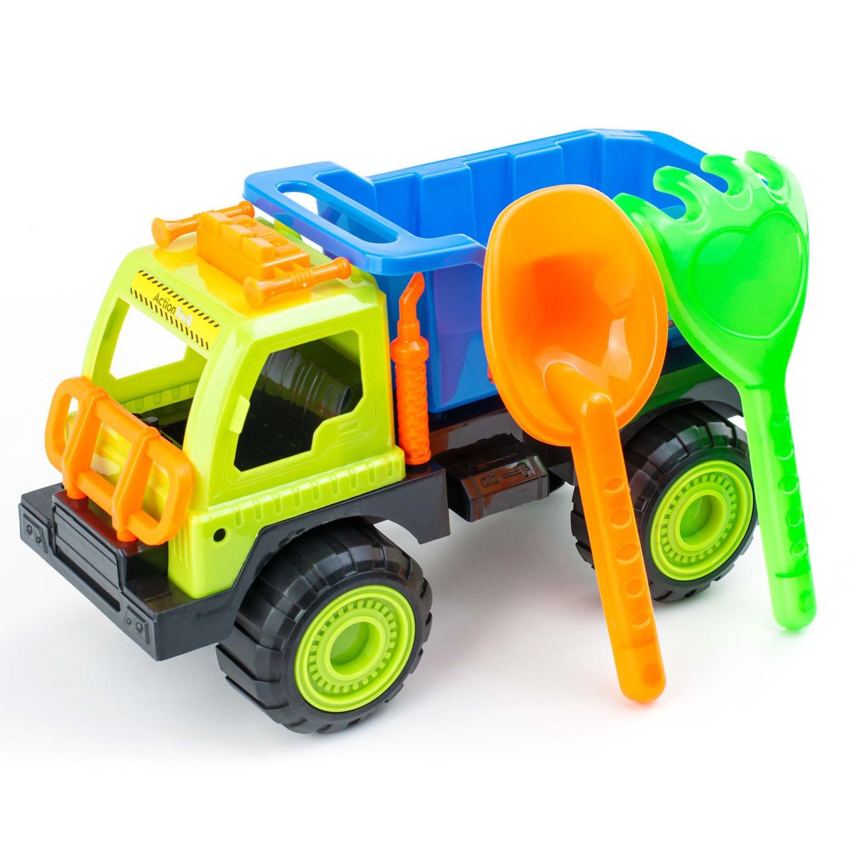 ENERGY PLUS - Construye tu Aventura Volqueta Juguete con Rastrillo y Pala