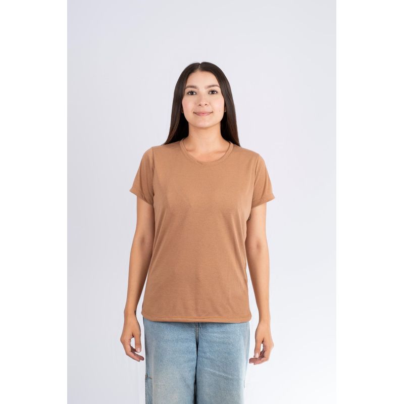 MANPOTSHERD - Camiseta Básica Dama Chocolate Womanpotsherd_.