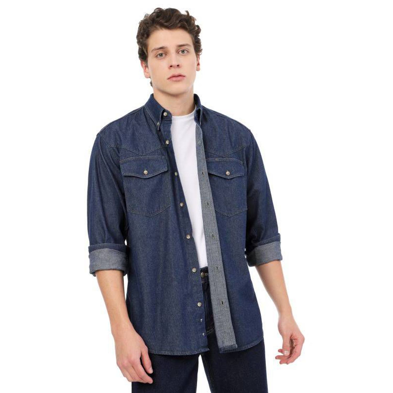 Indigo Camisa Lee Hombre Camisa Casual Lee Manga Larga Lee Para