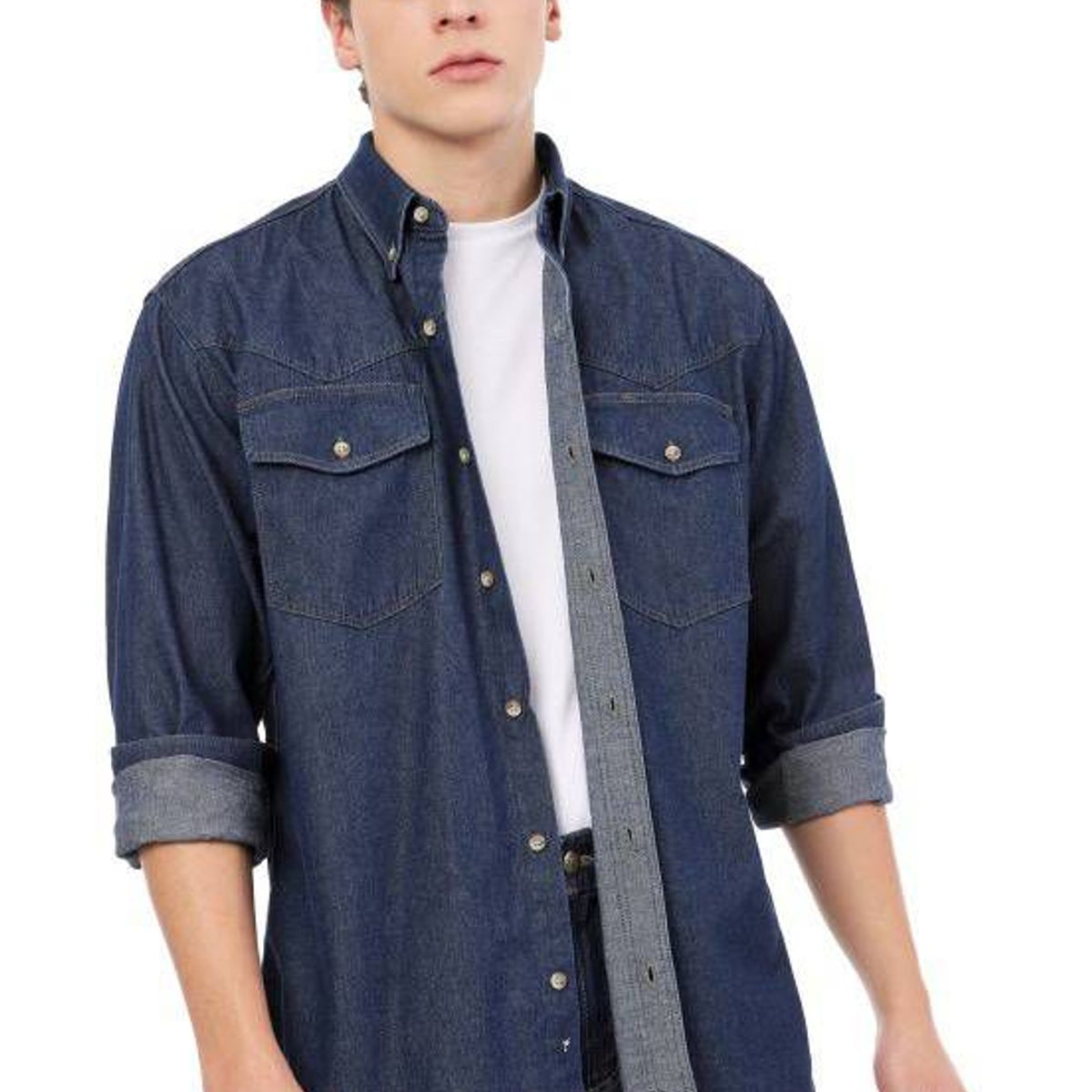 LEC LEE - Camisa de Jean Basic Lec Lee para Hombre - ndigo Oscuro-