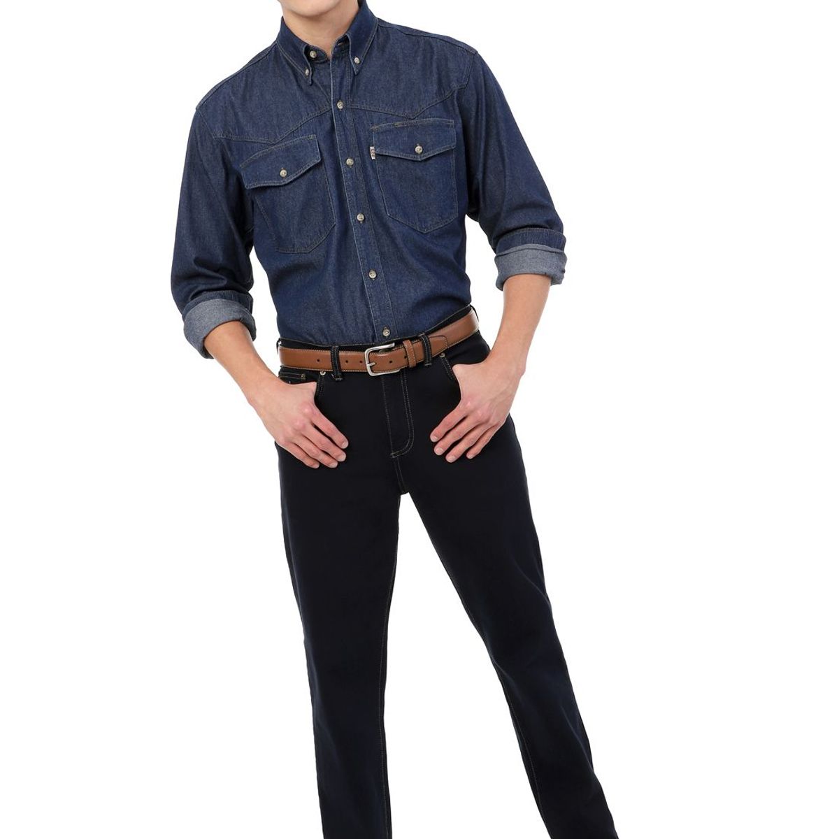 LEC LEE - Camisa de Jean Basic Lec Lee para Hombre - ndigo Oscuro-