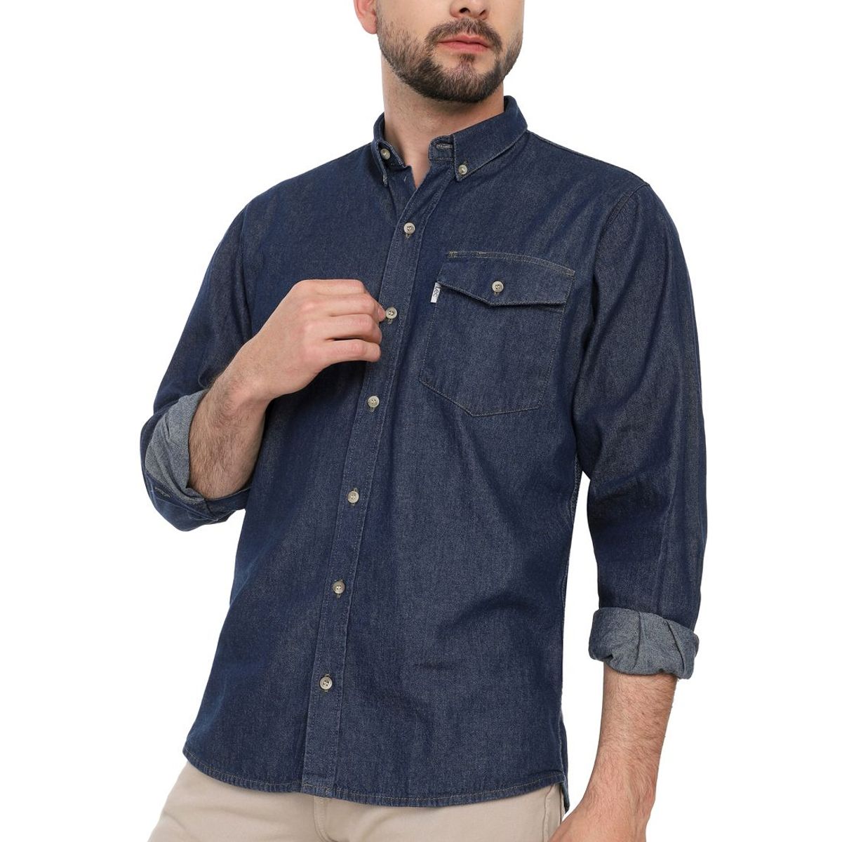 LEC LEE - Camisa Manga Larga Lec Lee Para hombre - Indigo Oscuro