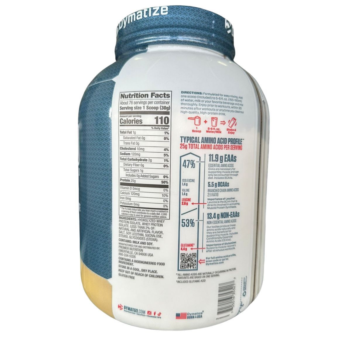 DYMATIZE - Proteina ISO 100 Hidrolizada 5 libras Dymatize