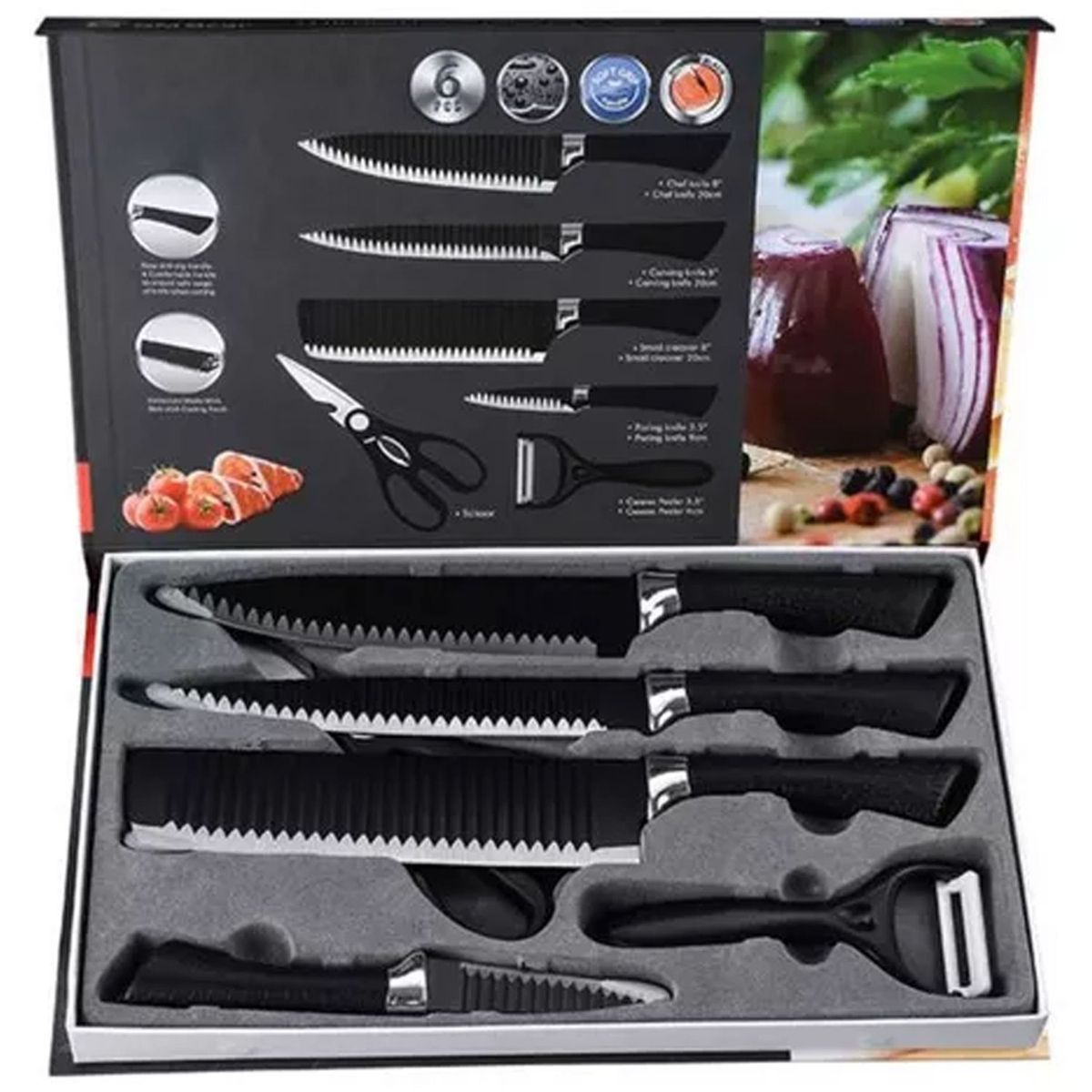 ONE PIXEL - Juego De Cuchillos 7 Piezas Acero Inoxidable Cocina