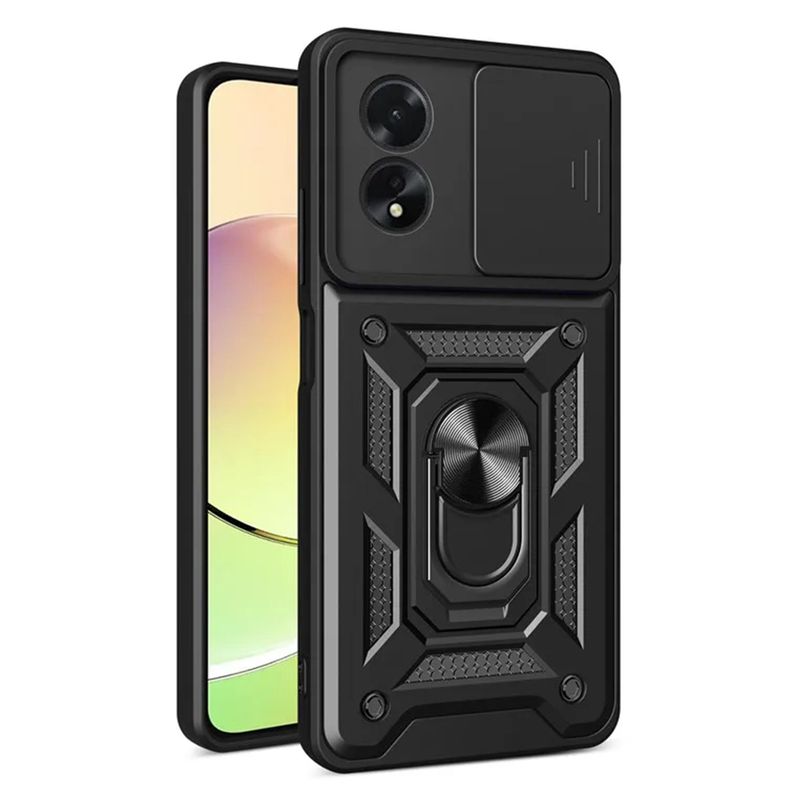 GENERICO - Funda Estuche Case Slider Compatible Con Oppo A38 4G Negro